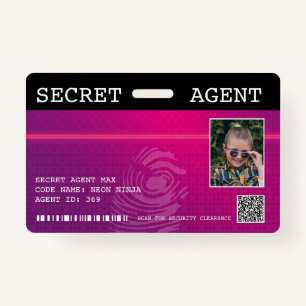 Badge Insigne d'espionnage de l'agent secret interactif