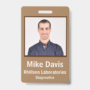 Badge Insigne d'ID employé Toscan Tan Conception vertica