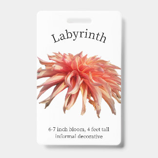 Badge Insigne d'identification de Labyrinth Dahlia