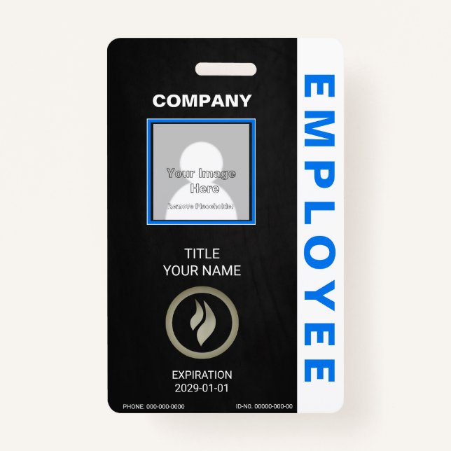 Badge Insigne d'identification de l'employé (Devant)