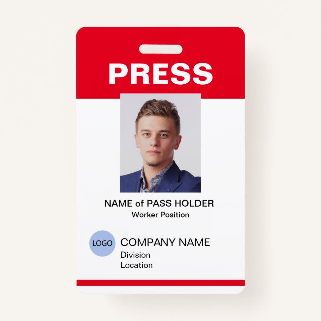 Badge Insigne d'identification de l'employé de la presse (Devant)