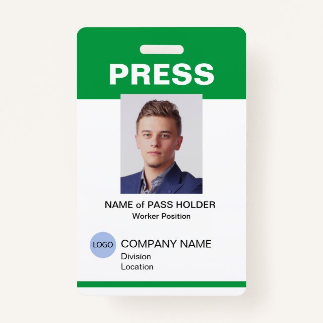Badge Insigne d'identification de l'employé de la presse (Devant)