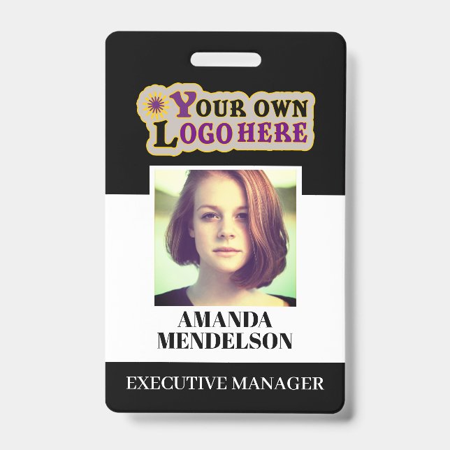 Badge Insigne d'identification personnalisé avec code-ba (Avant)