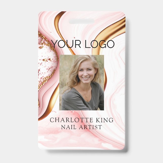 Badge Insigne d'identification photo de l'employé en mar (Face)