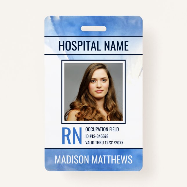 Badge Insigne d'identification photo de l'employé Médica (Devant)