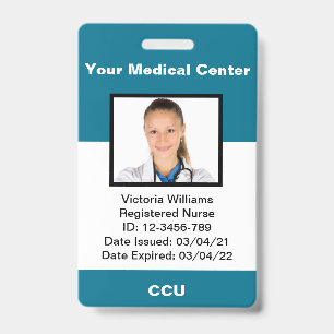 Badge Insigne d'identification photo de l'employé Médica