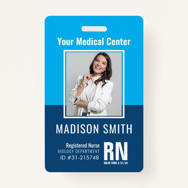 Badge Insigne d'identification photo de l'employé Médica (Devant)