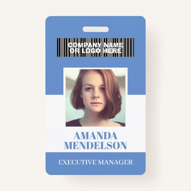 Badge Insigne d'identification photo verticale personnal (Devant)