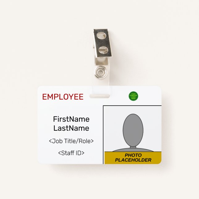Badge Insigne d'identité du membre du personnel ordinair (Devant avec clip)