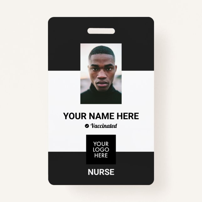 Badge Insigne d'infirmière vacciné contre la vax personn (Devant)