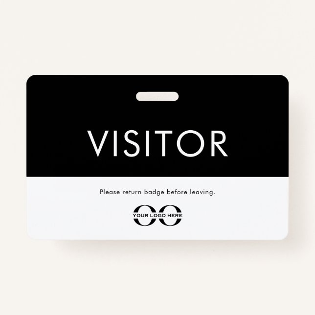 Badge Insigne du visiteur du logo de l'entreprise (Devant)