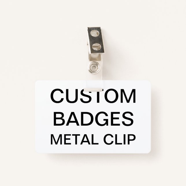 Badge INSIGNE ESCAMOTABLE d'AGRAFE personnalisé par (Devant avec clip)