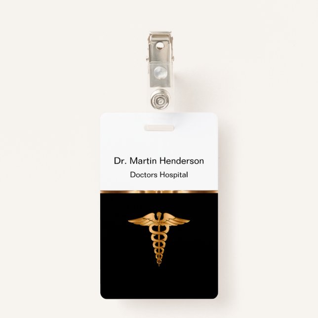 Badge Insigne Médicale chic d'identification de bureau (Dos avec clip)