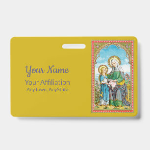 Badge Insigne néo-gothique Sainte-Anne et Jeune Marie (S