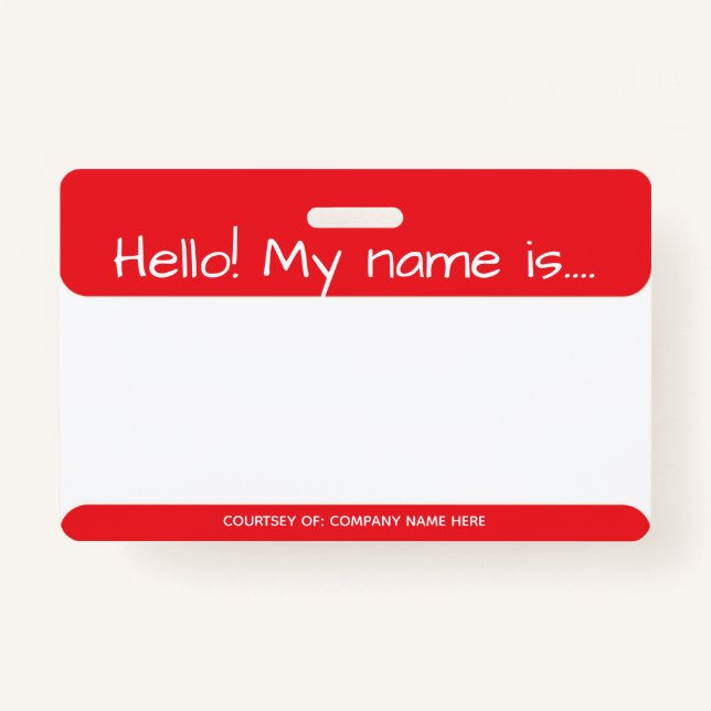 Badge Insigne rouge d'identification de visiteur (Devant)