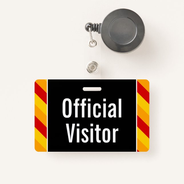Badge Insigne simple "Visiteur Officiel" (Front with Retractable)