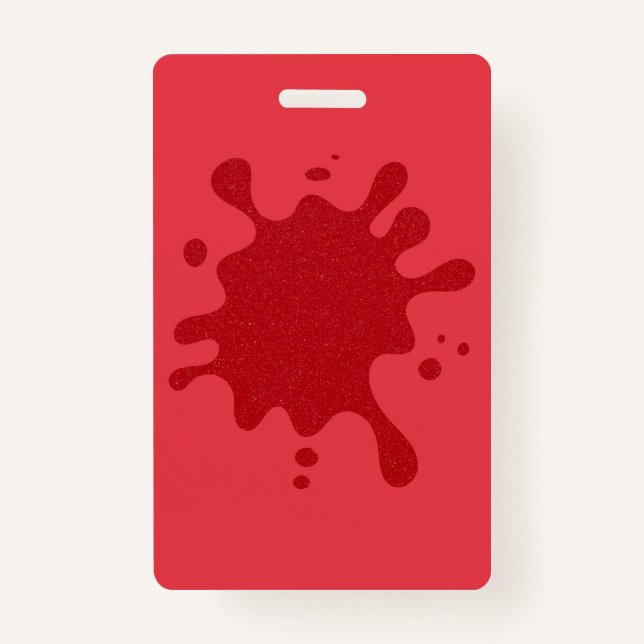 Badge Insigne vertical rouge tomate personnalisée (Devant)