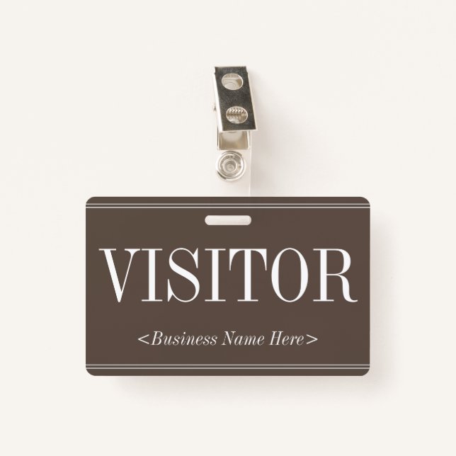Badge Insigne "VISITEUR" à l'ancienne (Devant avec clip)
