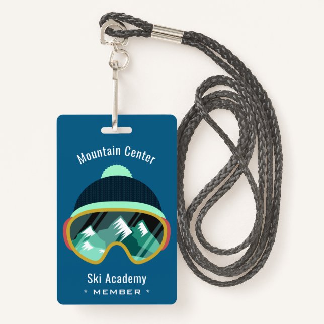 Badge Insignes faits sur commande de masque de ski des (Devant avec lanière)