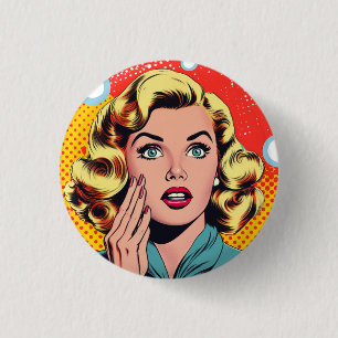 Badge inspiré de l'art pop, bouton, badge amusant