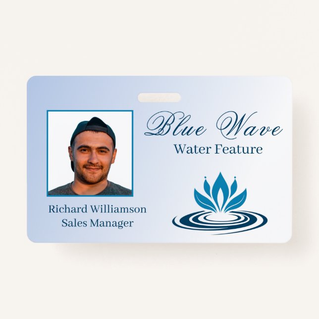 Badge Installation de fonction d'eau - ID bleu (Devant)