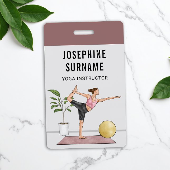 Badge Instructeur de Yoga Danseuse Pose Méditation Forma (Créateur téléchargé)