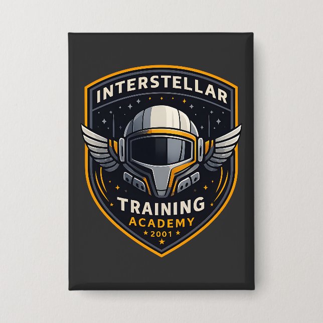 Badge Interstellar Training Academy Sci-Fi Emblem Button (Recto)