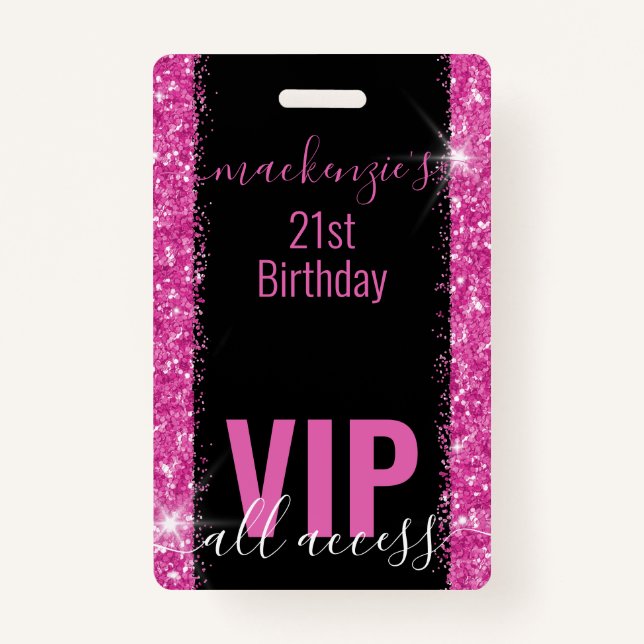 Badge Invitation à l'anniversaire de la Parties scintill (Devant)