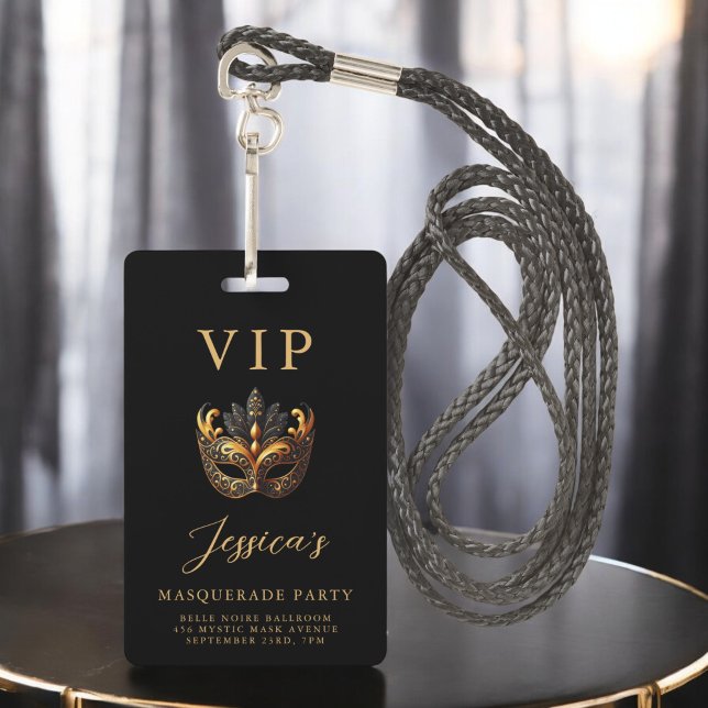 Badge Invitation VIP Black Gold Masquerade (Créateur téléchargé)