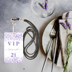 Invitation VIP d'anniversaire blanche violette lav