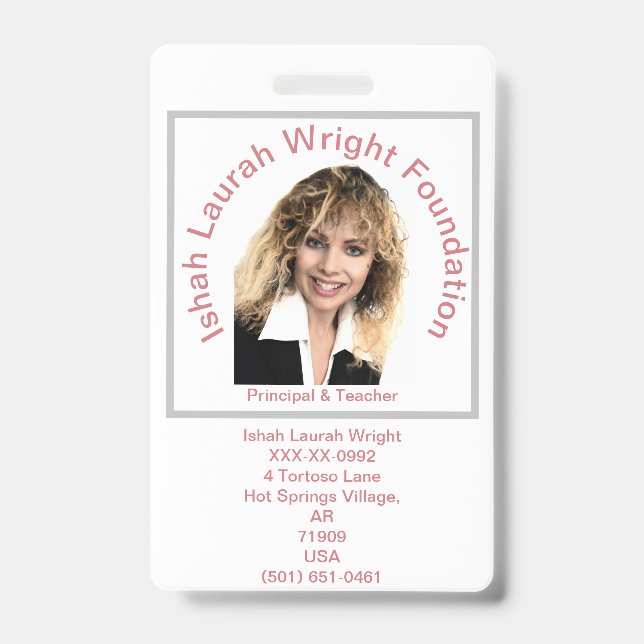Badge Ishah Laurah Wright Foundation University ID (Avant)
