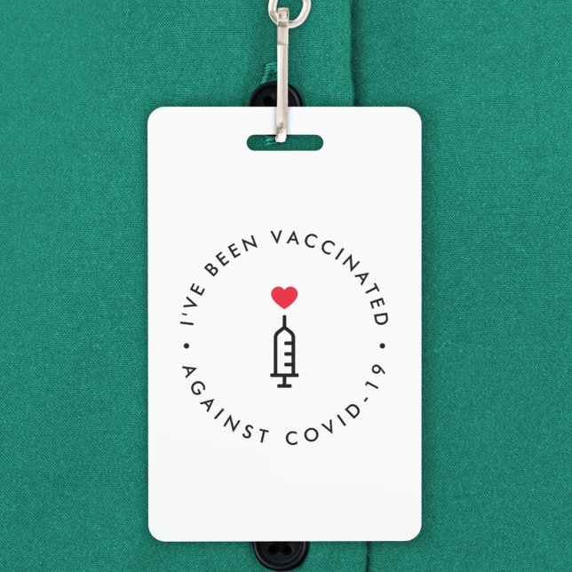 Badge J'ai été vacciné | Aiguille cardiaque Covid-19 (Créateur téléchargé)