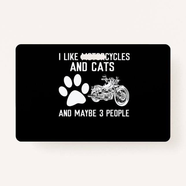 Badge J'Aime Les Motos Et Les Chats Drôle Don D'Art (Devant)