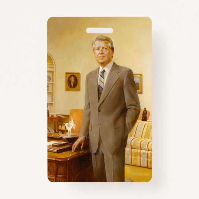 Badge James Earl Carter peint le portrait du président a (Devant)