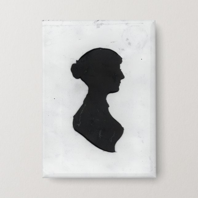 Badge Jane Austen's Silhouette on a  Keychain (Recto)