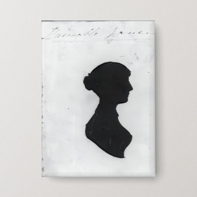 Badge Jane Austen's Silhouette on a  Keychain (Recto)
