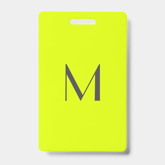 Badge jaune fluorescent - ajouter monogramme (Avant)