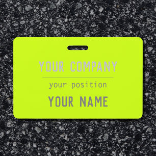 Badge Jaune fluorescent couleur - lettrage gras