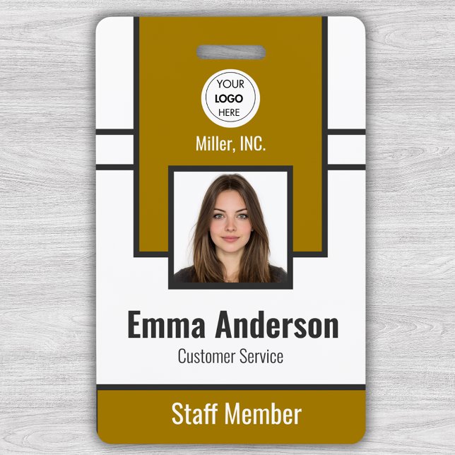 Badge Jaune | ID photo de l'employé Sécurité de la socié (Créateur téléchargé)
