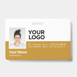 Badge Jaune Moutarde Carte d'Identité Professionnelle Mo