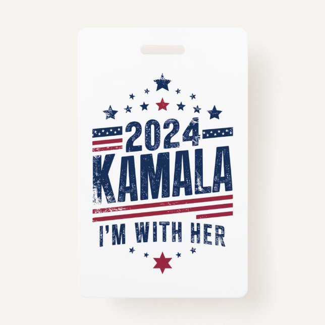Badge Je suis avec son vote Kamala pour 2024 Kamala-Harr (Devant)