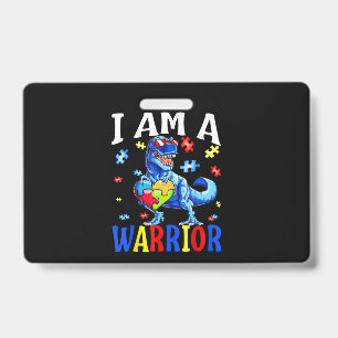 Badge Je Suis Un Guerrier Autisme Famille Dinosaure Auti