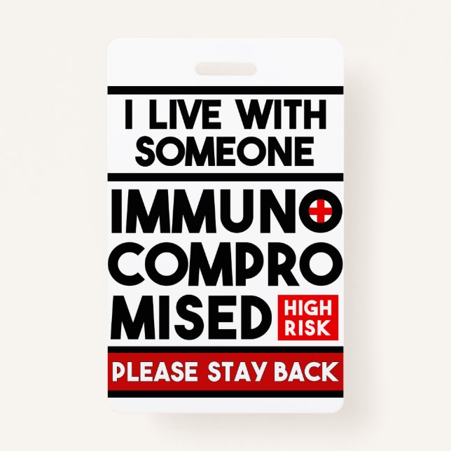 Badge Je Vis Avec Quelqu'Un Insigne Immunocompromis (Devant)