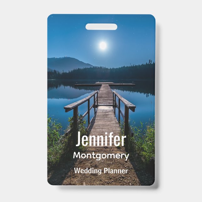 Badge Jetée de nuit sous une Pleine lune (Front)