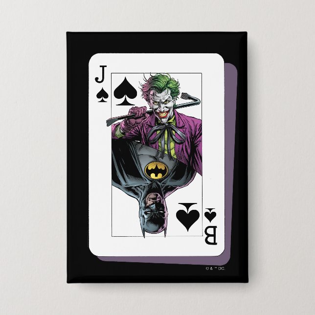 Badge Joker and Batman Spade Playing Card Illustration (Recto)