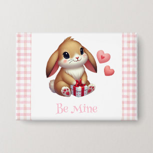 Badge Joli lapin de la Saint-Valentin