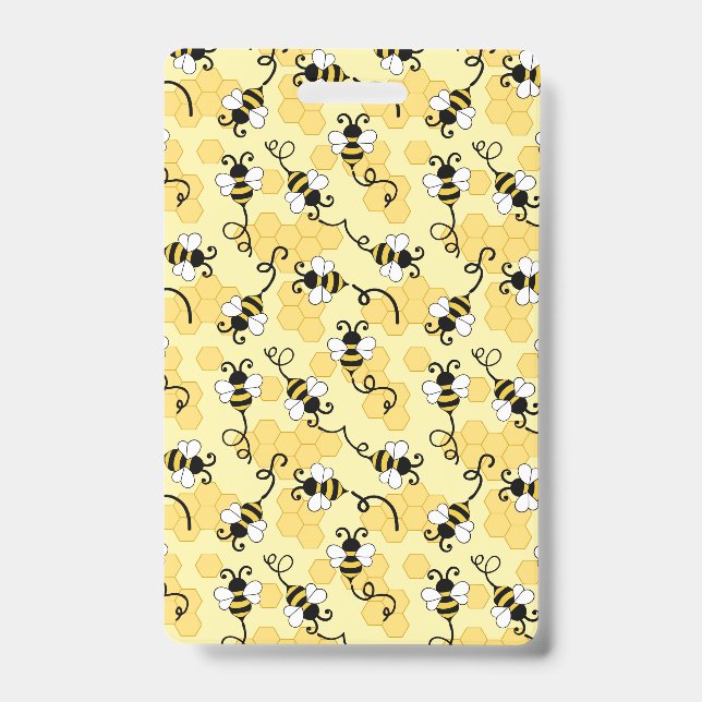Badge Joli petit motif abeilles (Avant)