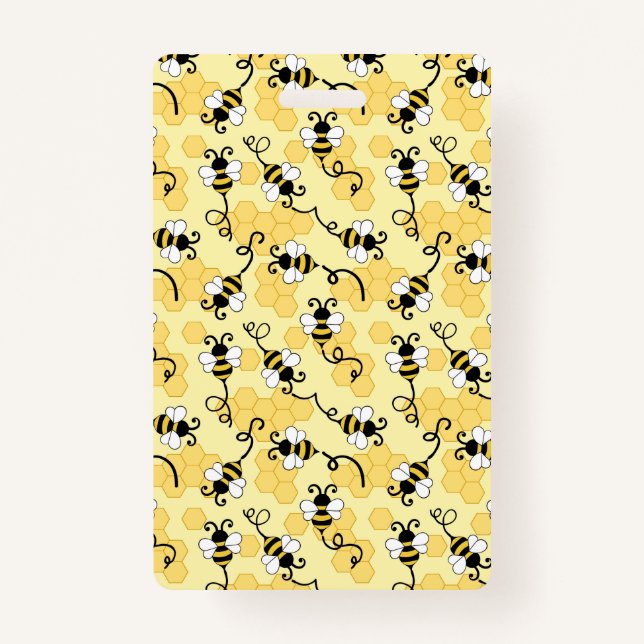 Badge Joli petit motif abeilles (Devant)