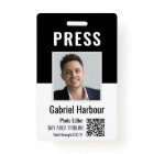 Journaliste ou reporter Photo QR Code Passe ID