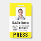 Journaliste Passe Photo Nom Logo ID Jaune